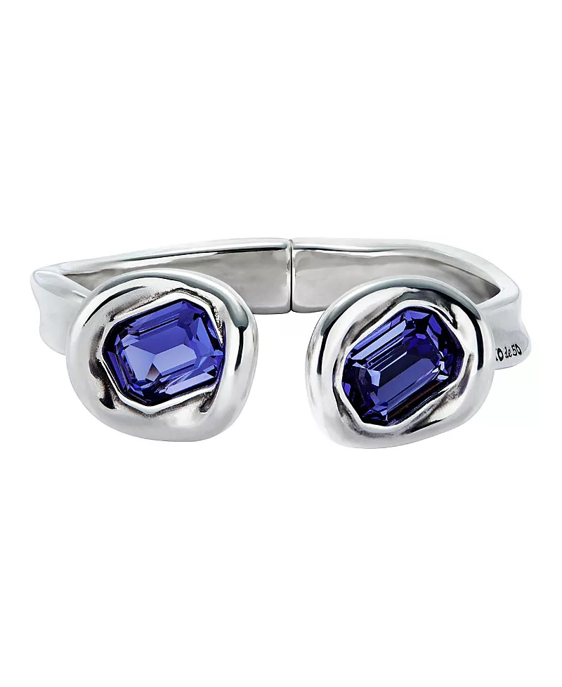 UNOde50 Rigid Sterling Plated Bracelet with Two Crystals