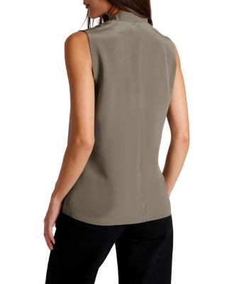 Teca Silk Sleeveless Tie Neck Blouse