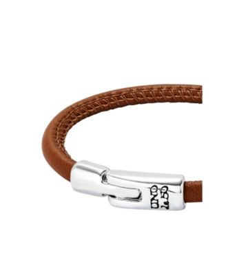  Leather Sterling Plated Bracelet