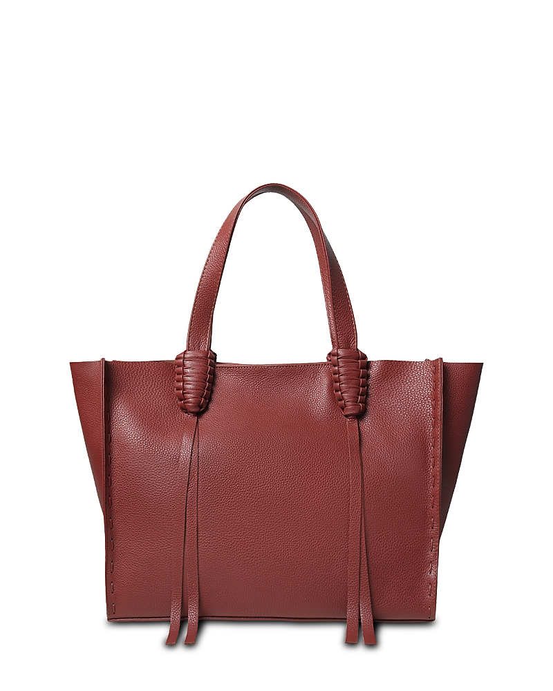 Callista Ara Medium Leather Tote In Red