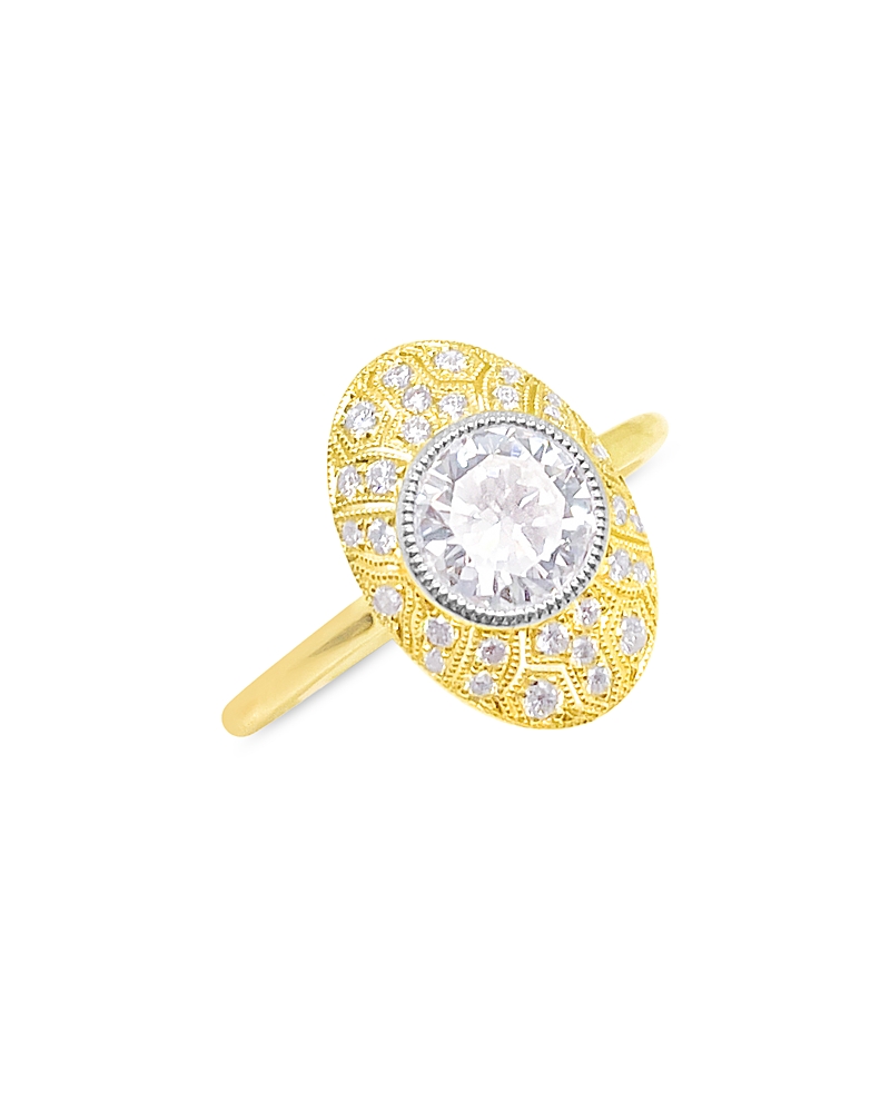 Meira T 14k Yellow Gold Lab Grown Diamond Halo Ring In Gold