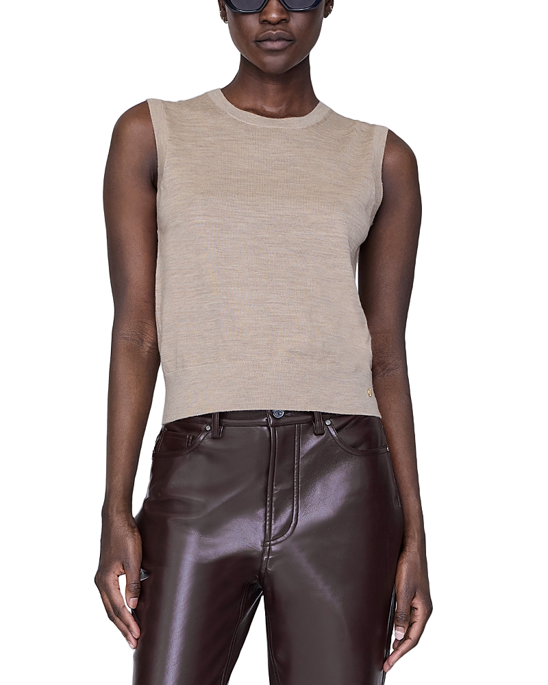Anine Bing Moni Crop Tank Top In Neutral
