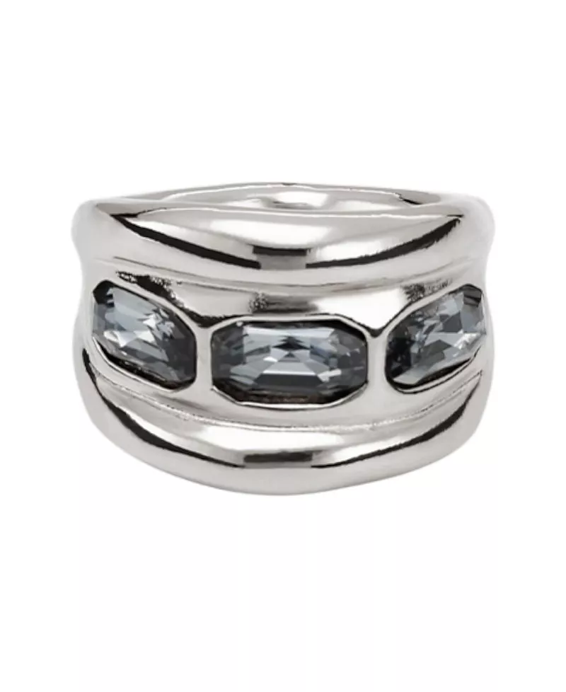UNOde50 Sterling Plated with 3 Crystals Ring
