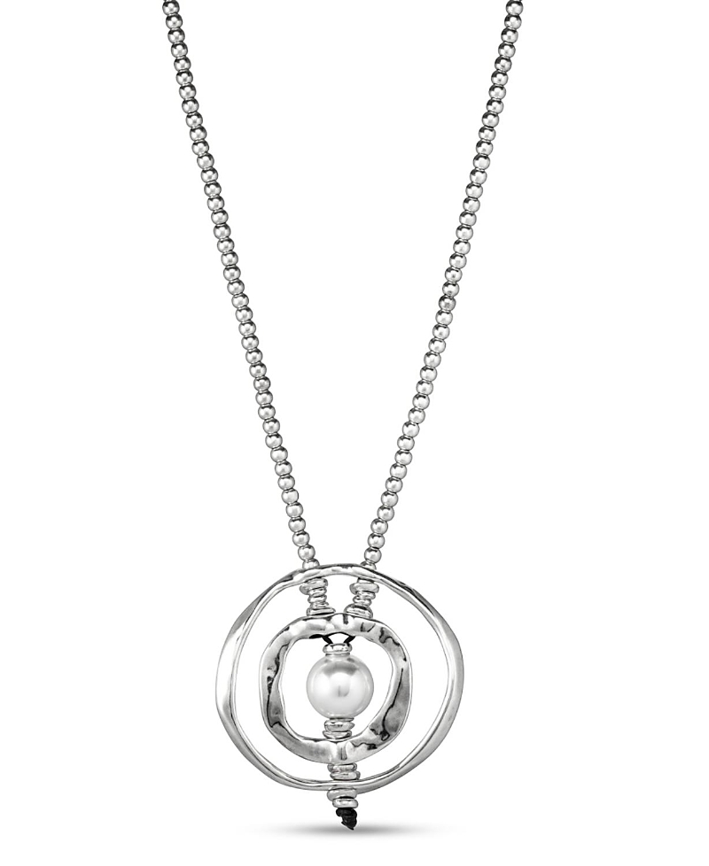 Unode50 Pearl Drop Pendant Necklace In Silver