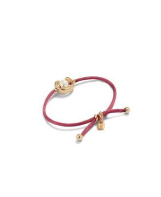  Mauve Cord Pearl Bracelet