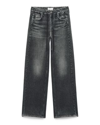 Mirarmar Cotton Terry Wide Leg Drawstring Sweatpant Jean