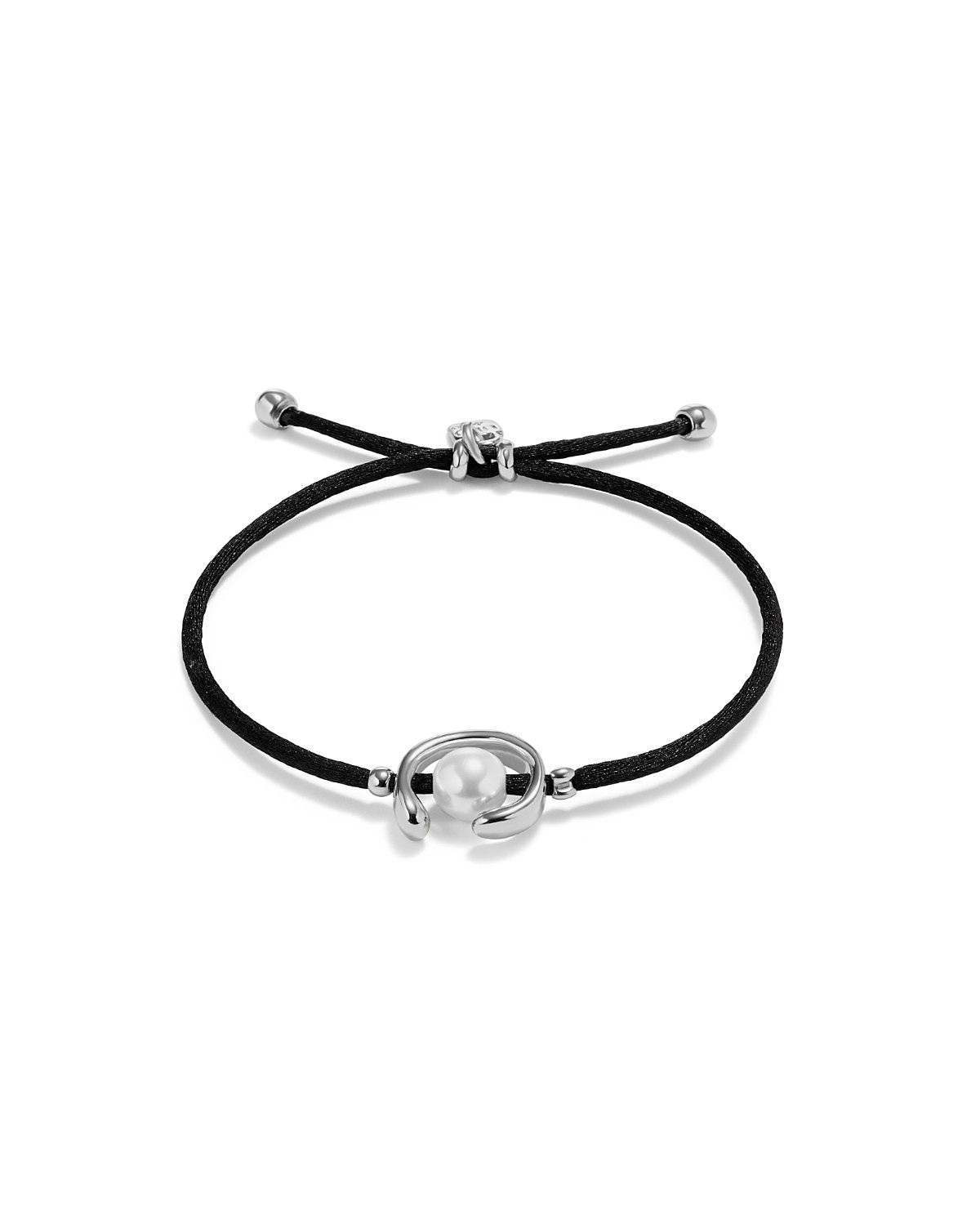 UNOde50 Black Cord Pearl Bracelet