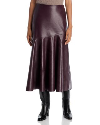 Kayleigh Faux Leather Midi Skirt