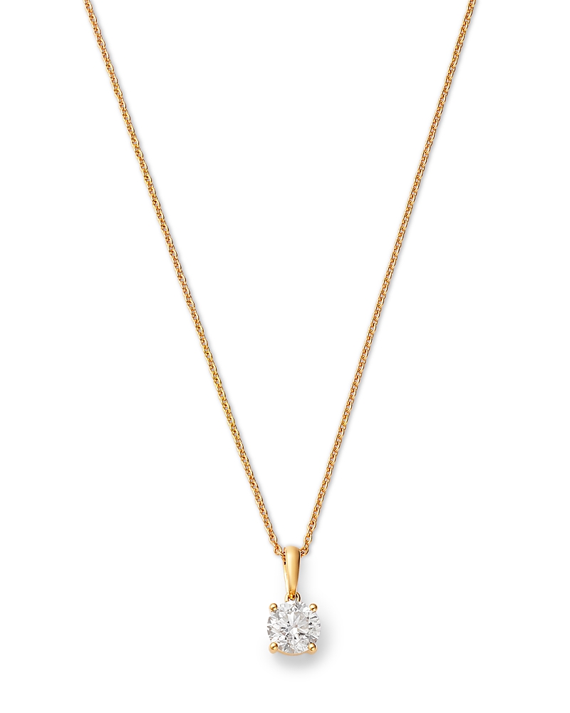 Bloomingdale's Fine Collection Certified Diamond Colorless Solitaire Pendant Necklace In 18k Yellow Gold, 0.75 Tcw In Gold