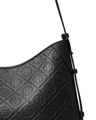 T Monogram Soft Pebble Medium Shoulder Bag