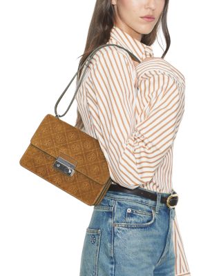 T Monogram Suede Crossbody