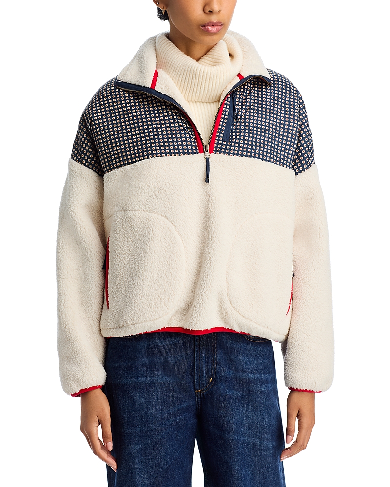 The Great The Print Half Zip Jacket In Neutral