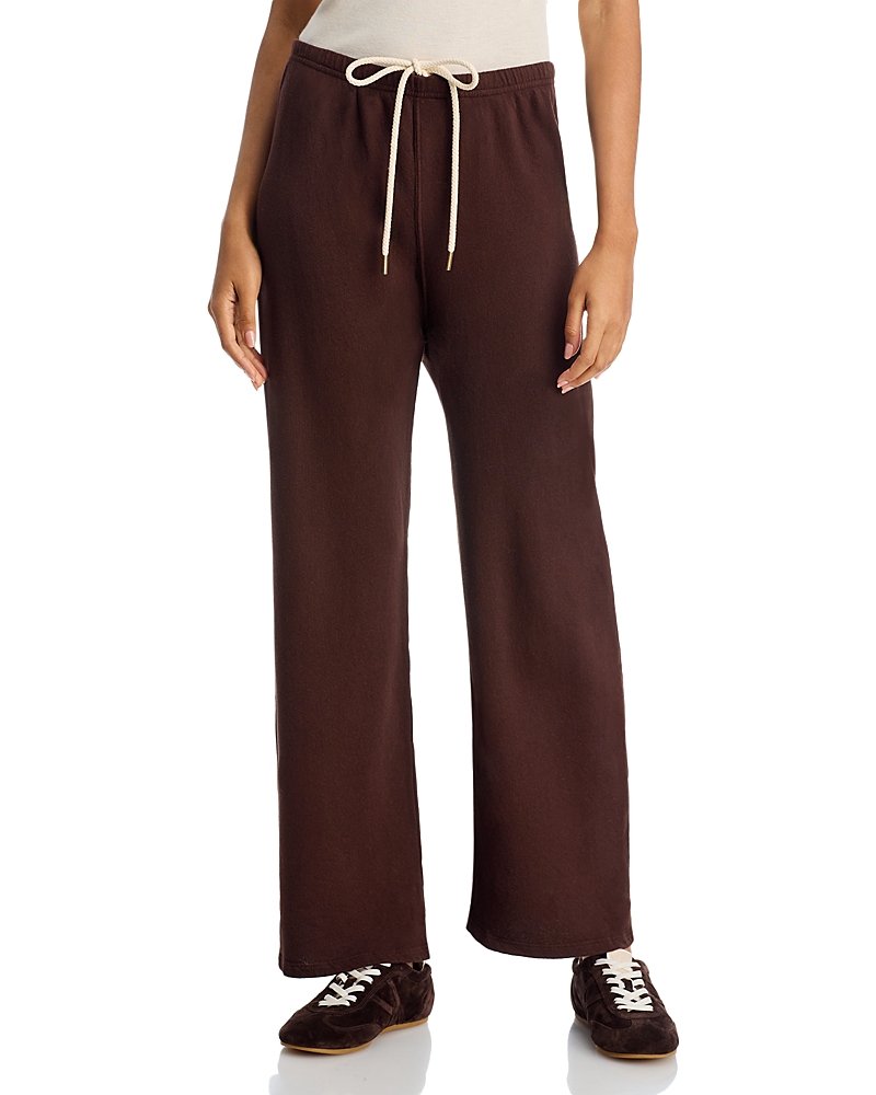 The Great The Lap Cropped Flare Sweatpants In Brown