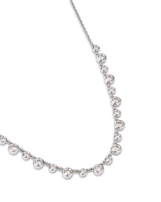 Diamond Bezel Station Necklace in 14K White Gold, 1.80 tcw