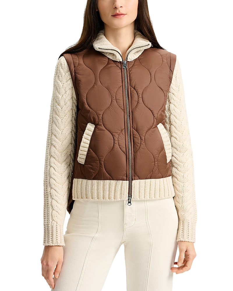 Veronica Beard Patra Mixed Media Jacket In Brown