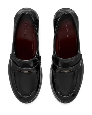 Women's Classic Heeled Leather Lug Loafers