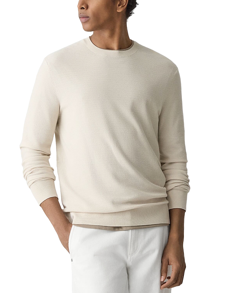 Theory Riland Crewneck Sweater In Light Bilen In White
