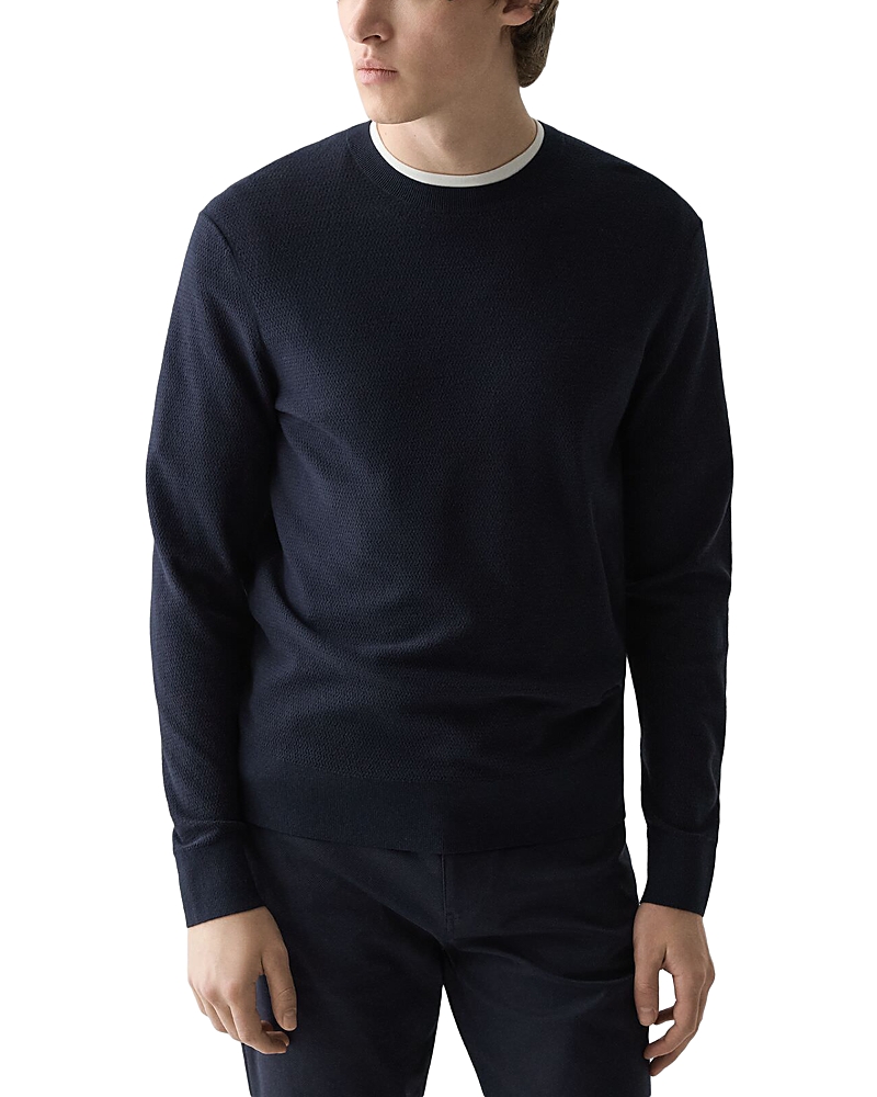 Theory Riland Crewneck Sweater In Light Bilen In Blue