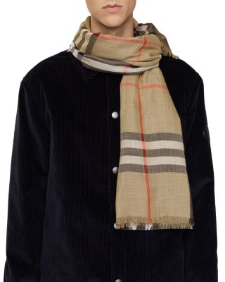 Reversible Check Wool & Silk Scarf 