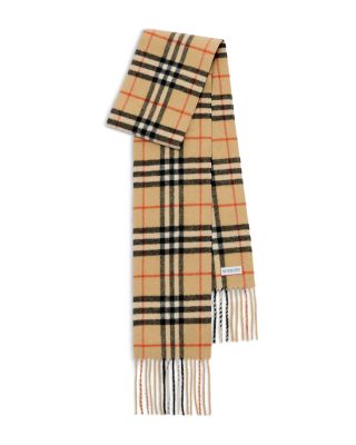 Narrow Check Cashmere Scarf