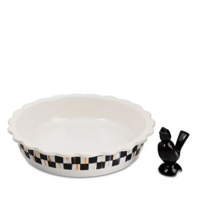 Courtly Check Everyday Pie Plate with Pie Bird