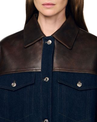 Raphael Denim Leather Trim Jacket