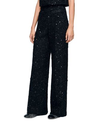 Sandro Bennett Rhinestone Tweed Pants | Bloomingdale's Women