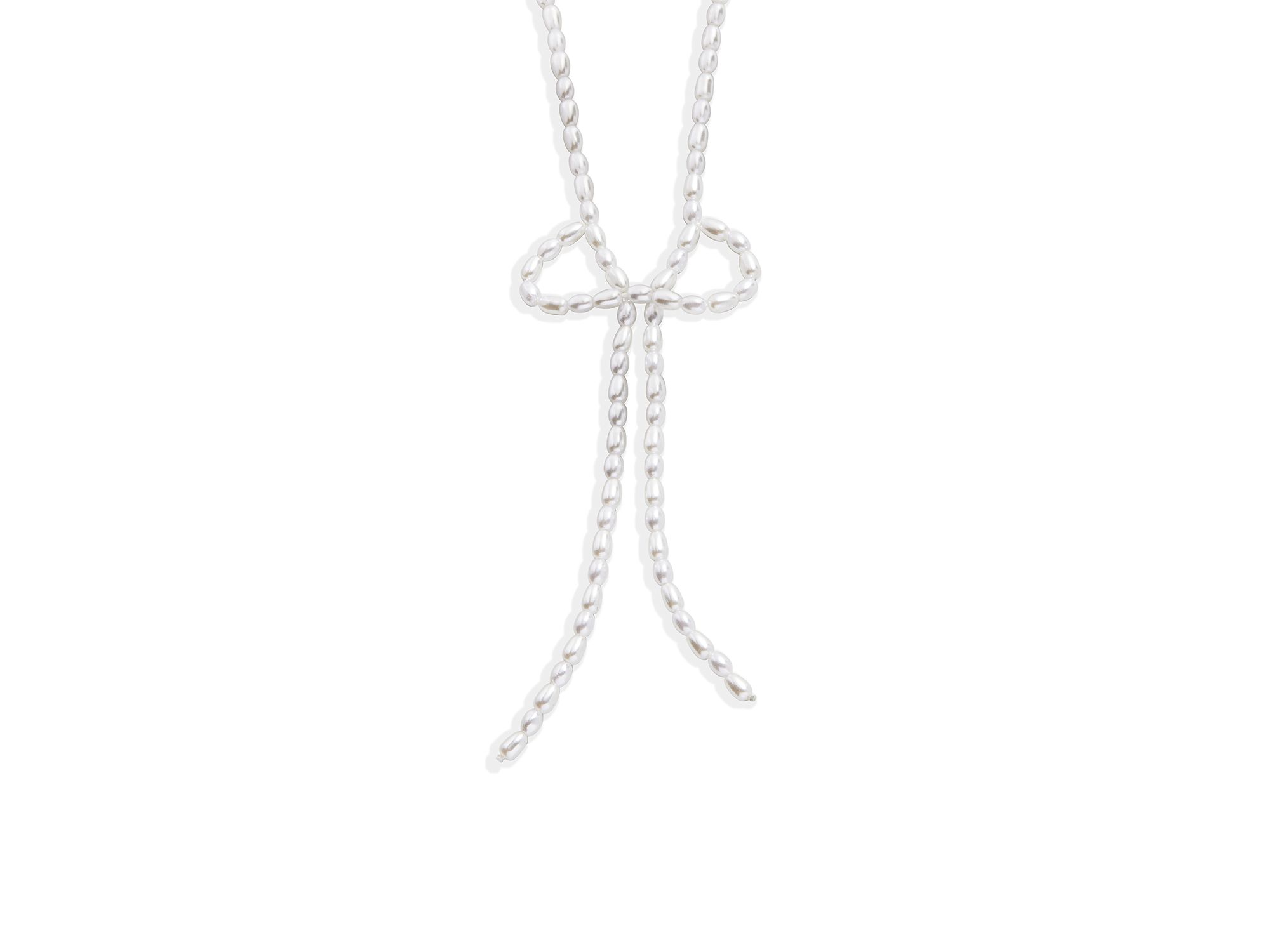 Gigi Crystal Bow Lariat Necklace, 19"-22" - Image 1