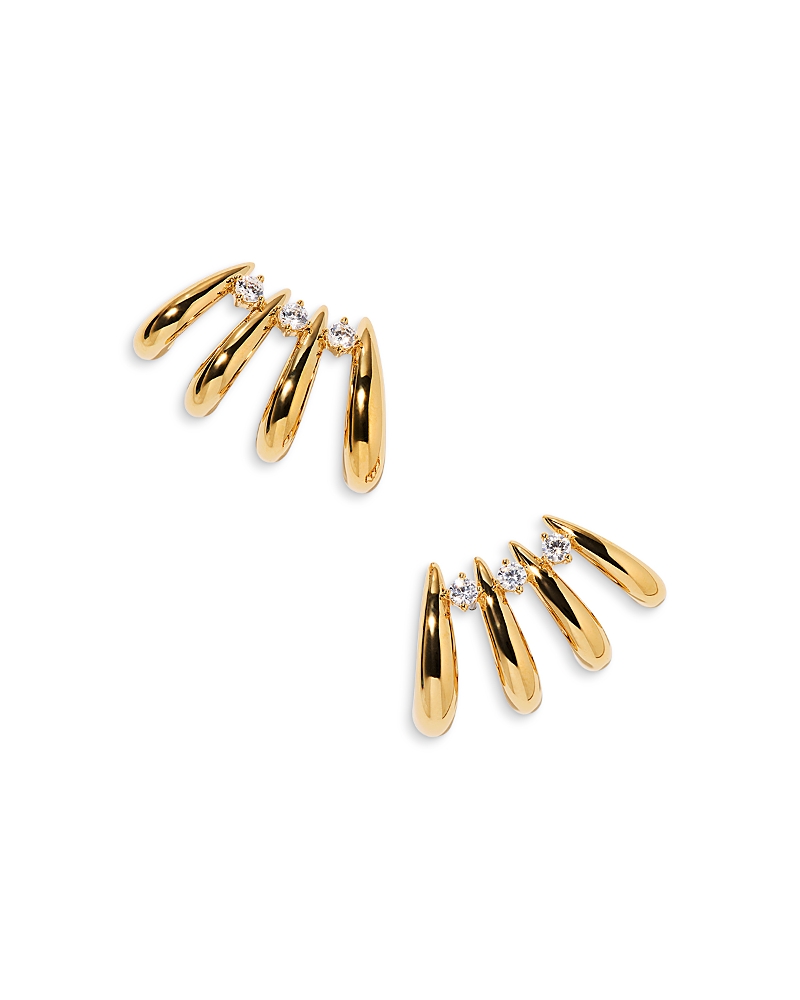 Nadri Pisa Hoop Climber Earrings In Gold