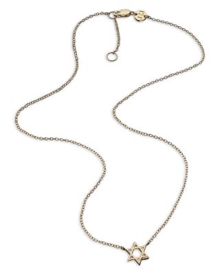 Mazel Star Of David Pendant Necklace, 15"-16" 