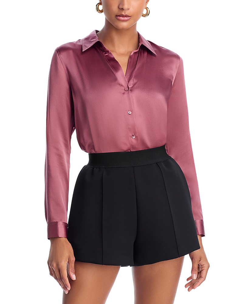 L Agence Dani Blouse In Mauve Rose In Purple