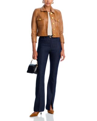 Kumi Cropped Leather Jacket