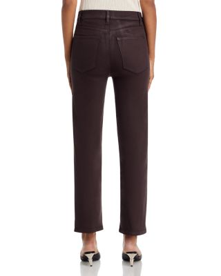 Le Sleek High Rise Straight Jeans in Truffle Coated