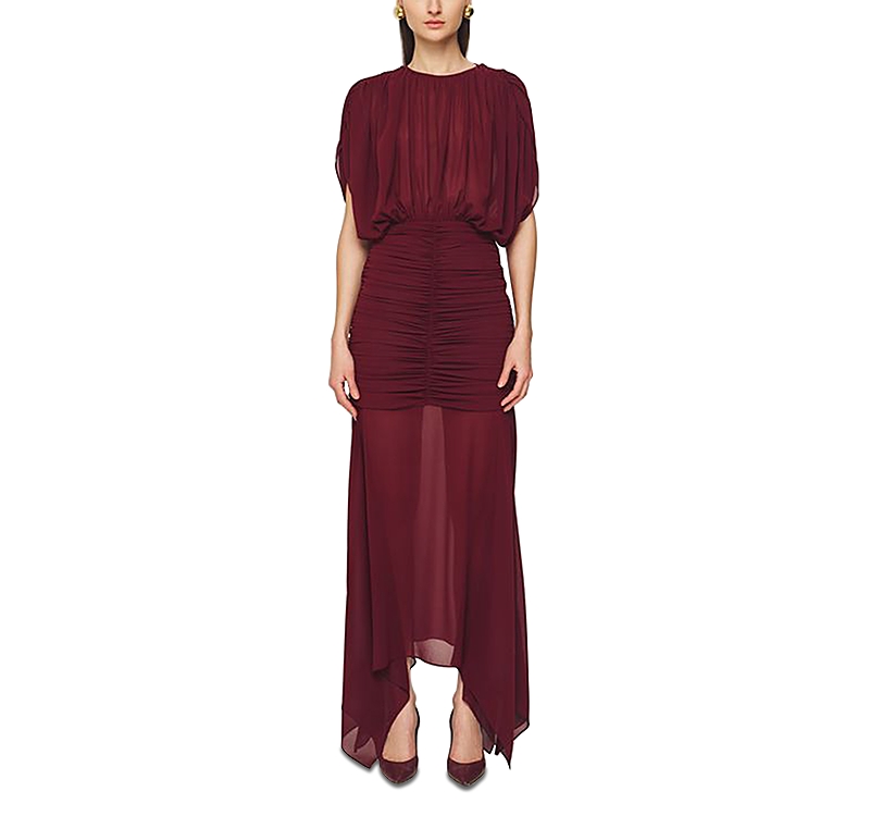 Ronny Kobo Louisa Dress In Burgundy