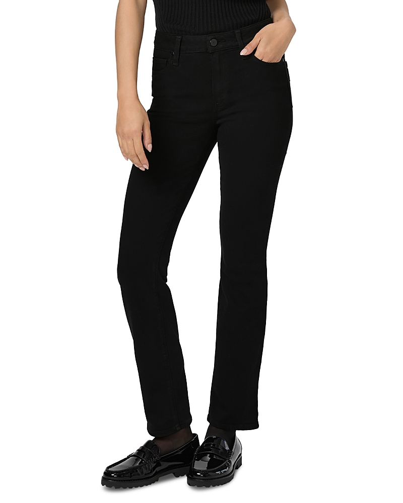 Paige Cindy Petite High Rise Straight Leg Jeans In Black Shadow In Black