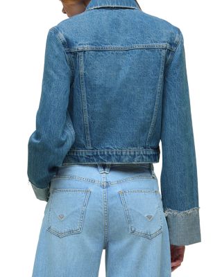 Cuffed Cropped Denim Jacket