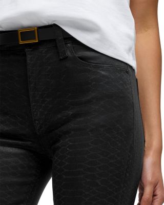 Barbara High Rise Bootcut Jeans in Black Snake