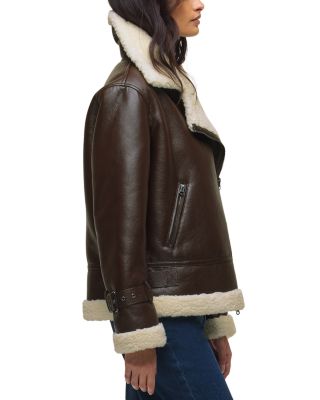 Faux Leather Sherpa Jacket
