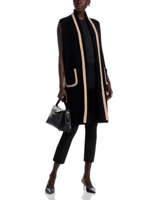 Contrast Trim Long Cardigan