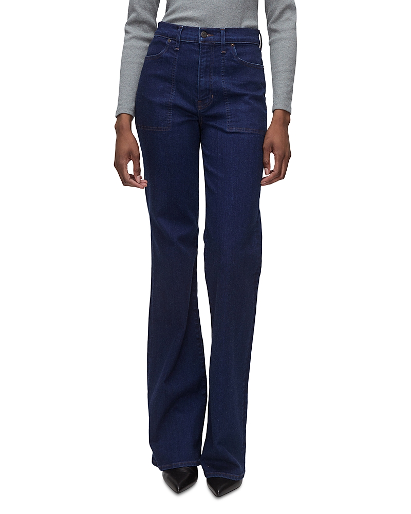 Veronica Beard Crosbie High Rise Flare Jeans In Indigo Rinse In Purple