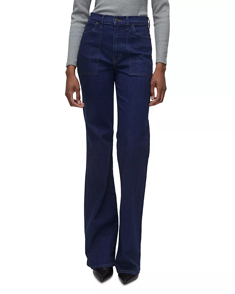 Veronica Beard Crosbie High Rise Flare Jeans in Indigo Rinse