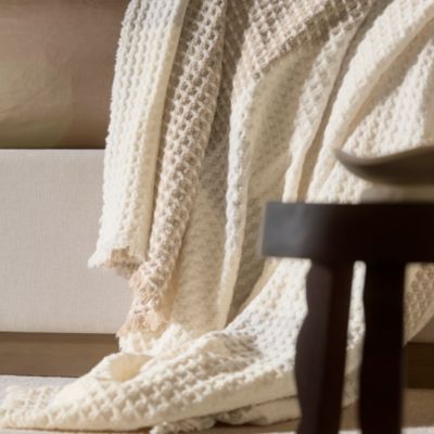 Heirloom Waffle Merino Bed Blanket, King/Cal King