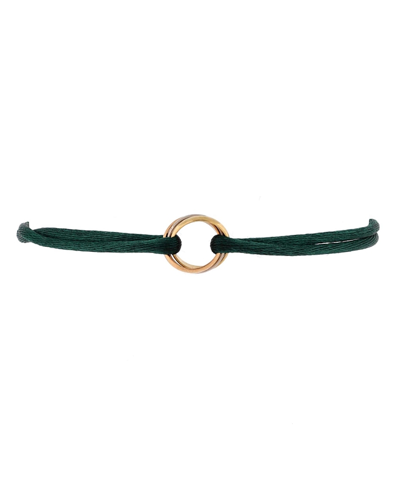 Pre-owned Pre-owned Cartier Cartier Trinity On Cord Bracelet Silk Cord With 18k Tricolor Gold