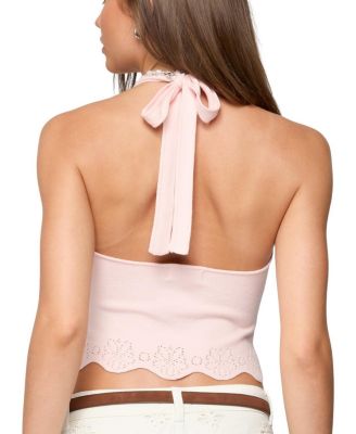 Edikted Jazmyn Scalloped Halter Top