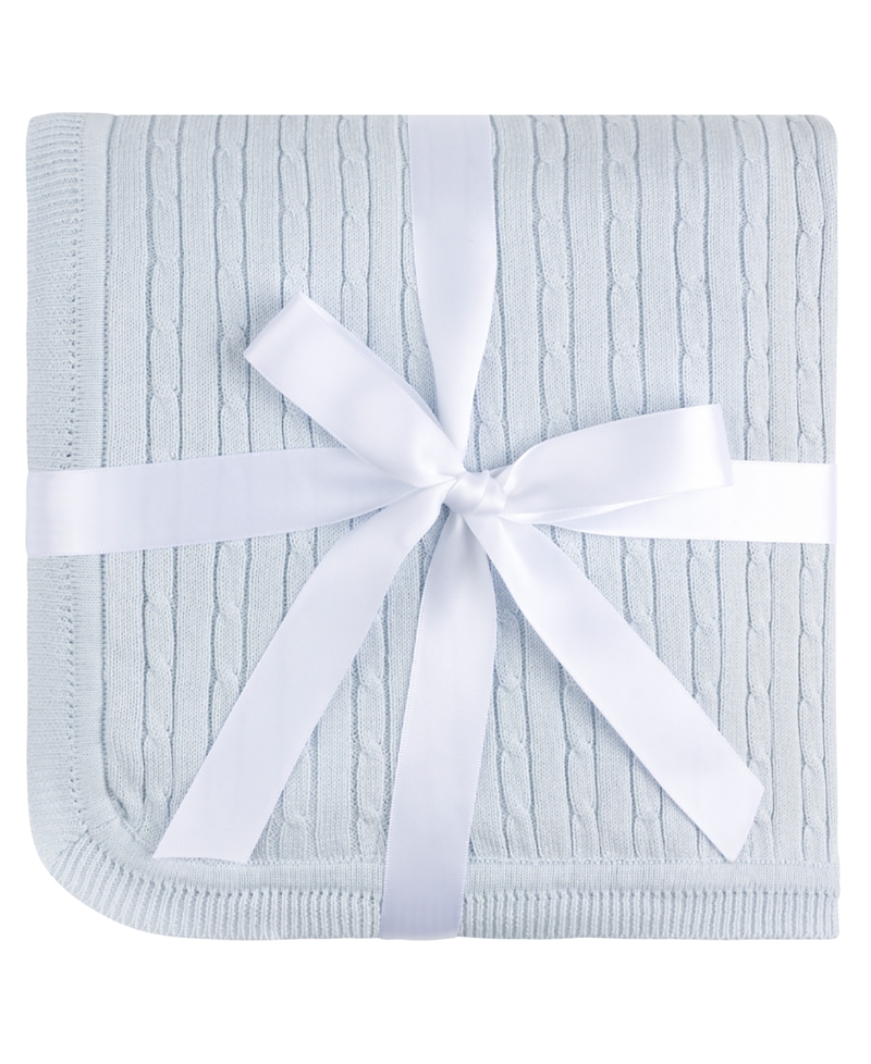 Feltman Brothers Unisex Cable Knit Blanket- Baby In Blue