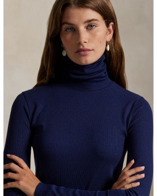 Stretch Blend Turtleneck Sweater