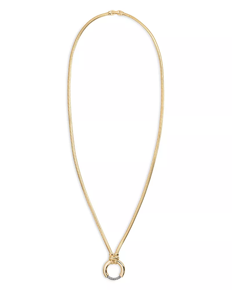 Demarson Kelsey Pave Ring Pendant Necklace, 28