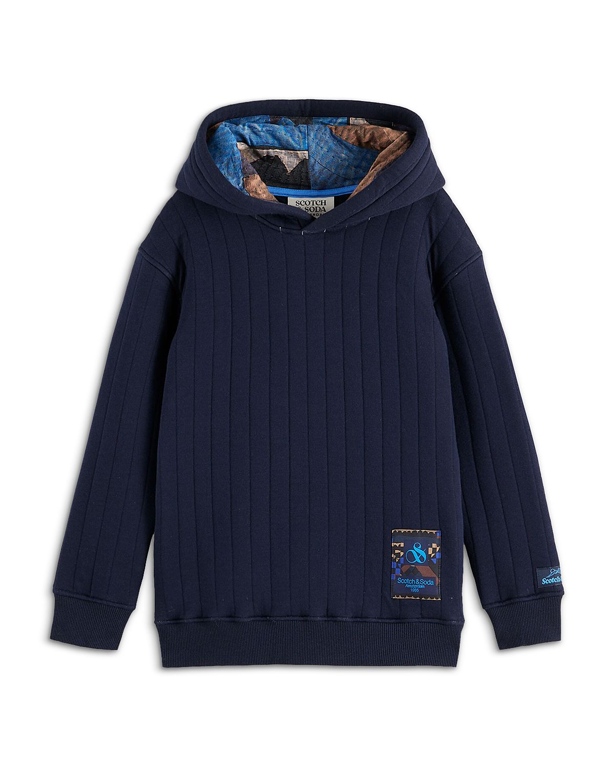 Scotch & Soda Boys' Quilted Patchwork Hoodie - Little Kid, Big Kid