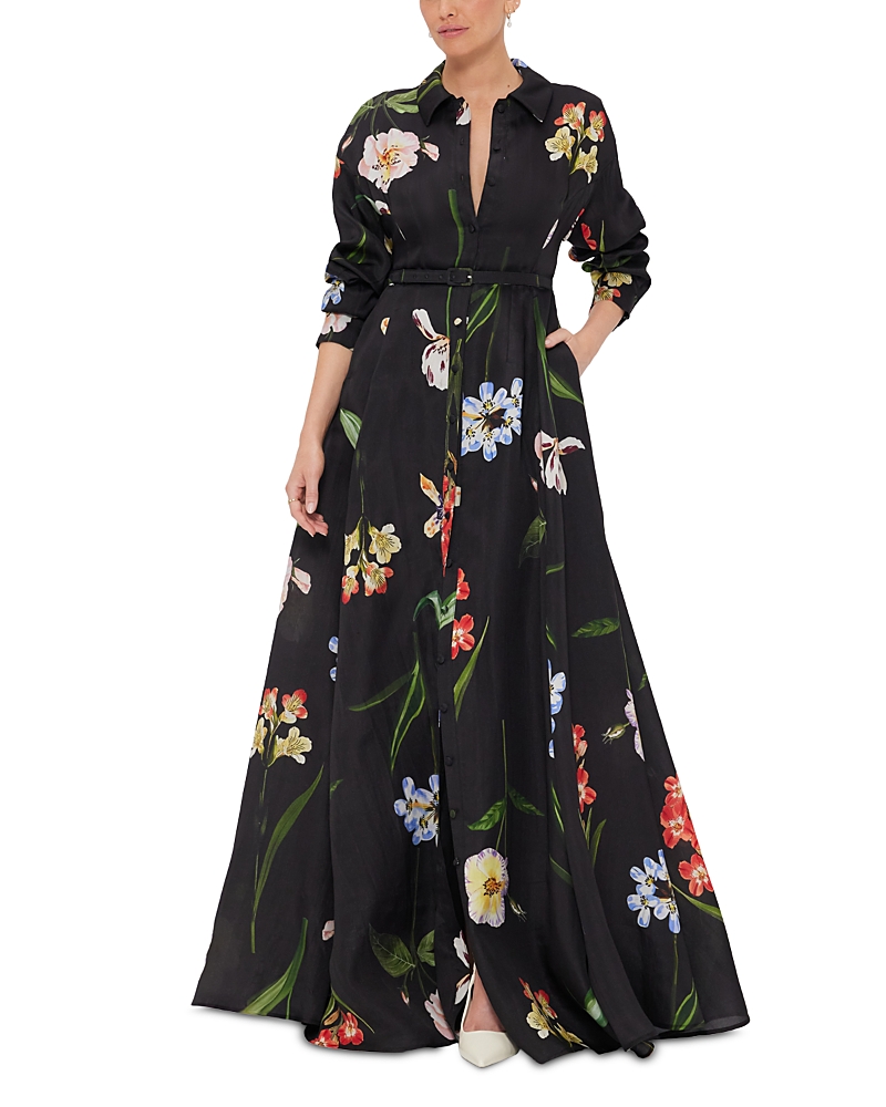 Leo Lin Josephine Silk Gown In Black