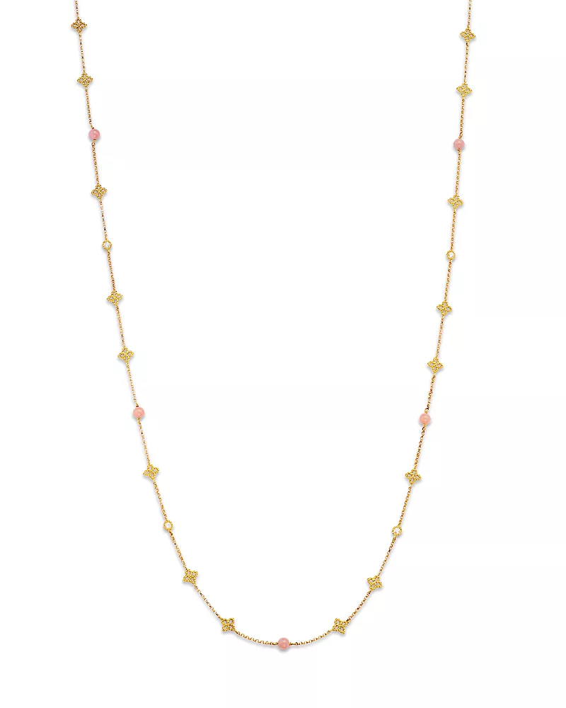 Roberto Coin 18K Yellow Gold Principessa Pink Opal & Diamond Statement Necklace, 31